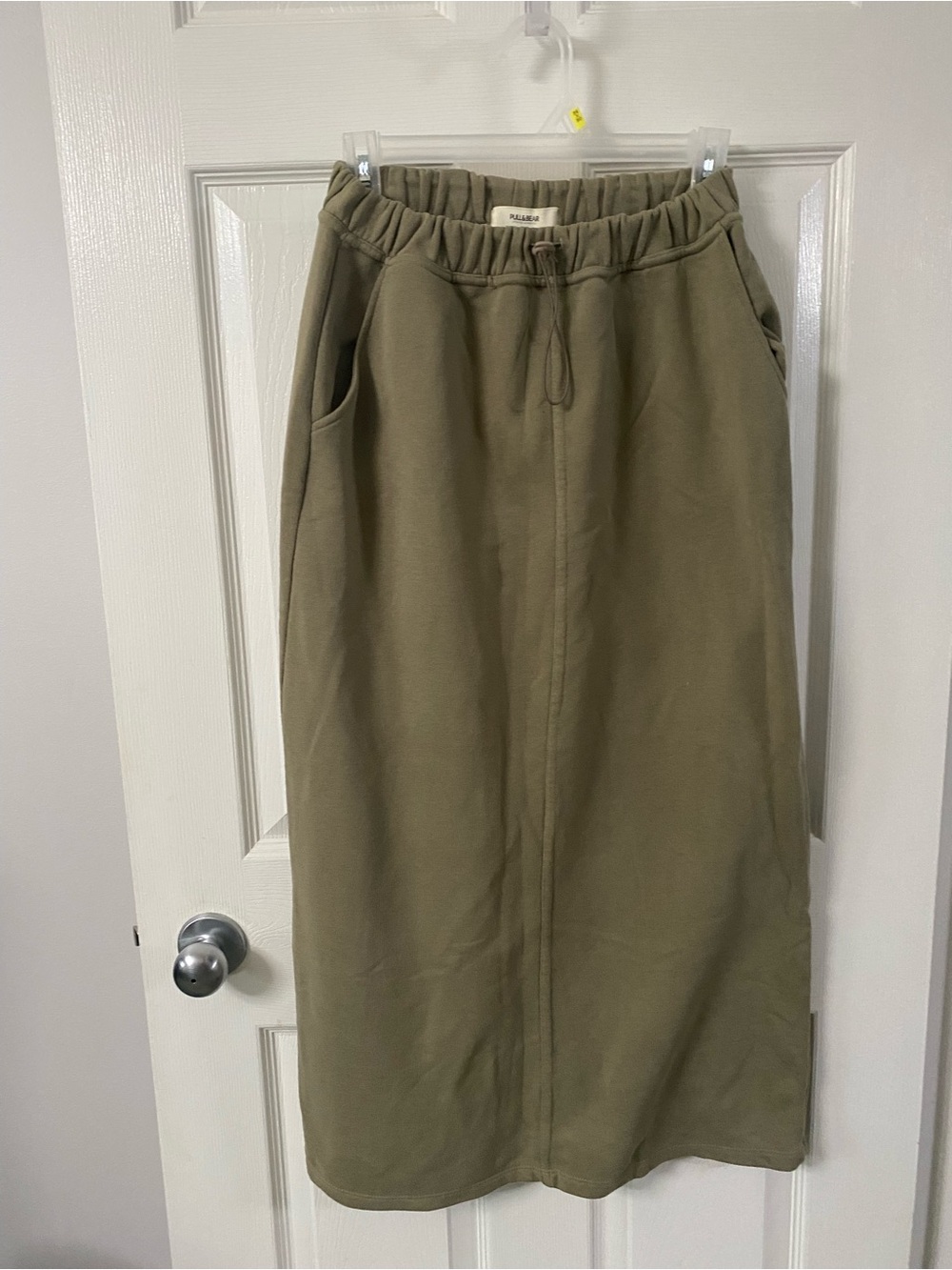 Pull&Bear Olive Green Elastic Waist Maxi Skirt